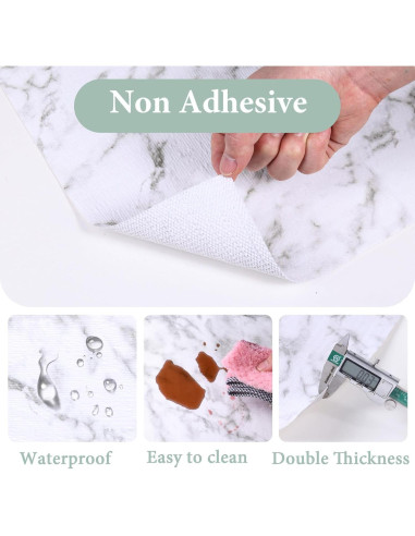 Forro de Estante Antideslizante Kimhan 30.48x600 cm Mármol Blanco