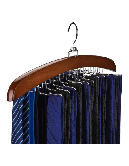 Perchero de Corbatas Ulimart de Madera con 24 Ganchos Rotativos Perchero de Corbatas Ulimart de Madera con 24 Ganchos Rotativos