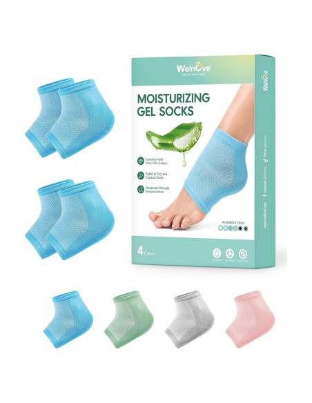 Calcetines Hidratantes Welnove para Talones - 2 Pares con Aloe Vera Calcetines Hidratantes Welnove para Talones - 2 Pares con Aloe Vera