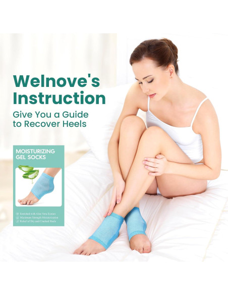Calcetines Hidratantes Welnove para Talones - 2 Pares con Aloe Vera Calcetines Hidratantes Welnove para Talones - 2 Pares con Aloe Vera