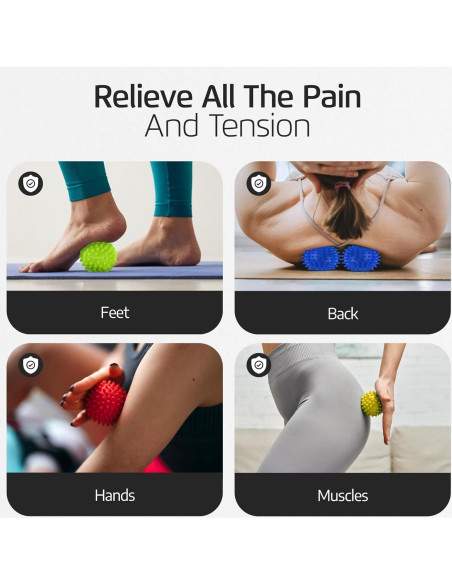 Conjunto de 4 bolas de masaje Logest - Alivio muscular y rehabilitación Conjunto de 4 bolas de masaje Logest - Alivio muscular y rehabilitación