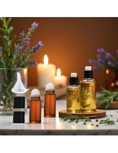 2 Botellas de Vidrio Marrón 30ml con Rodillo Tustao 2