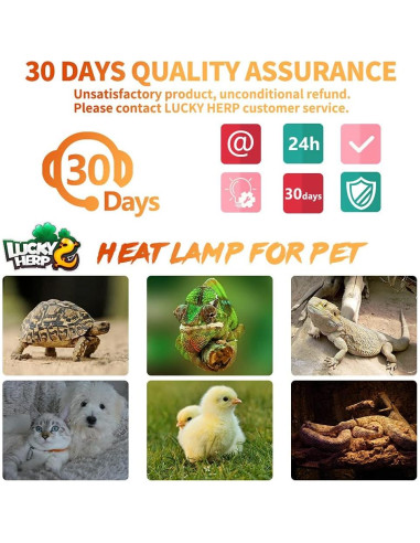 LUCKY HERP 150W Emisor de Calor Cerámico para Reptiles 2-Pack