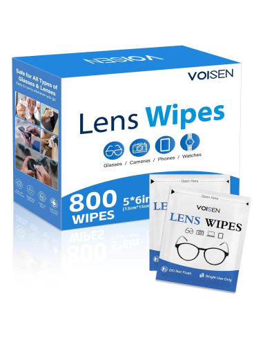 Toallitas Limpiadoras de Lentes VOISEN - Paquete de 800 Unidades