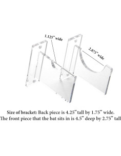 Soporte de Pared Horizontal para Bate de Cricket Acrílico Claro - Better Display Cases 2