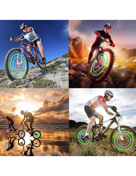 Luces de Rueda de Bicicleta MapleSeeker Multicolor IP67 Luces de Rueda de Bicicleta MapleSeeker Multicolor IP67
