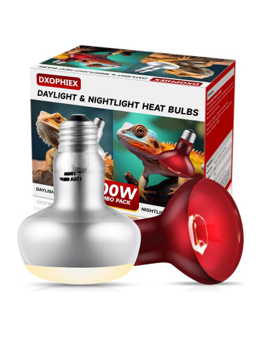 Paquete de 2 Bombillas de Calor para Reptiles 100W DXOPHIEX