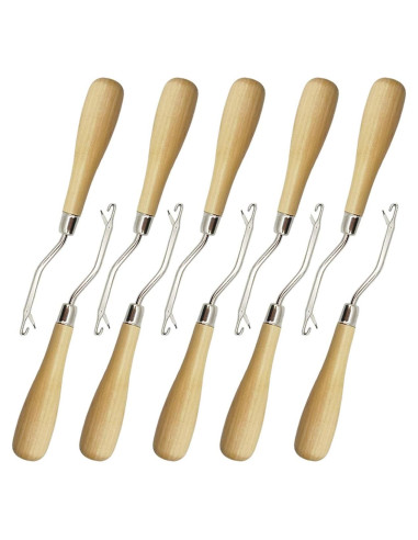 Juego de 10 Ganchos de Crochet de Madera ROYHOO para Manualidades