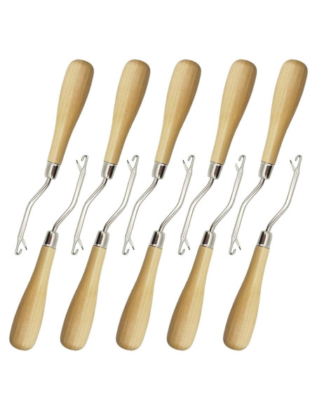 Juego de 10 Ganchos de Crochet de Madera ROYHOO para Manualidades Juego de 10 Ganchos de Crochet de Madera ROYHOO para Manualidades