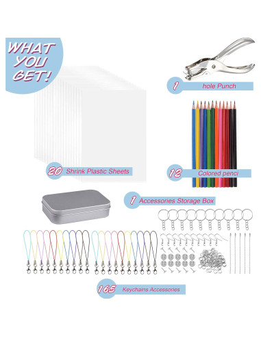 Kit de Plástico Retráctil Warckon 200 Piezas para Manualidades