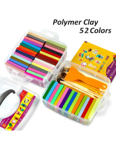Arcilla Polimérica Aestd-ST 52 Colores para Modelar y Hornear 2