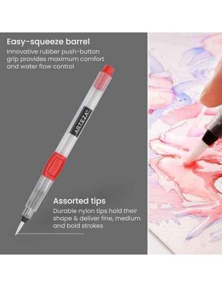 Set de 6 Pinceles de Agua Arteza con Puntas de Nylon para Acuarela Set de 6 Pinceles de Agua Arteza con Puntas de Nylon para Acuarela