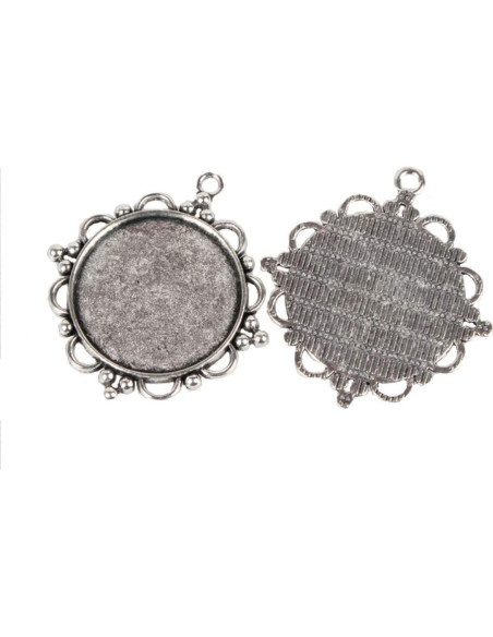 Kissitty 10 Piezas Pendientes Redondos Plata Antigua 30mm Kissitty 10 Piezas Pendientes Redondos Plata Antigua 30mm