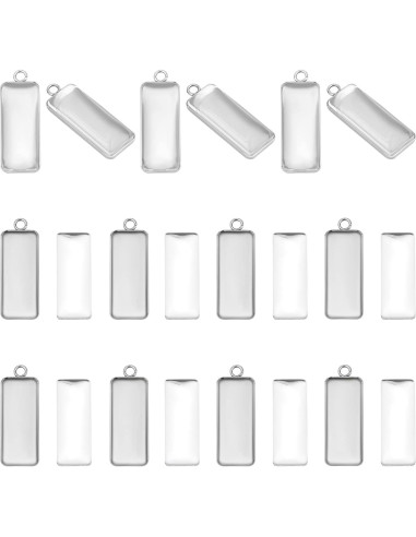 Bandejas Colgantes de Acero Inoxidable PH PandaHall 50pcs 10x25mm