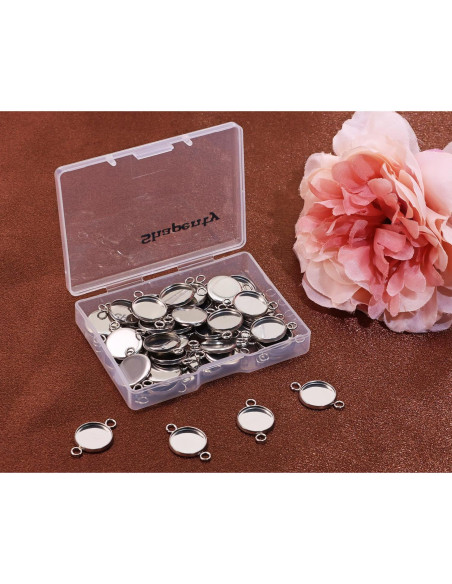 Conectores de Bandeja Redonda Shapenty 50PCS Acero Inoxidable 12mm Conectores de Bandeja Redonda Shapenty 50PCS Acero Inoxidable 12mm