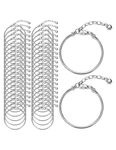 Pulsera de Encanto Ajustable Hicarer 27 Piezas Cobre Plata 16 cm