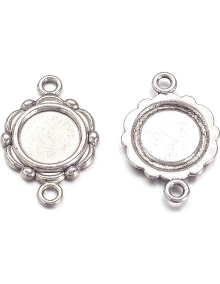 Kissitty 20 Piezas Conectores Cabochón Antiguo Plata 10mm Kissitty 20 Piezas Conectores Cabochón Antiguo Plata 10mm