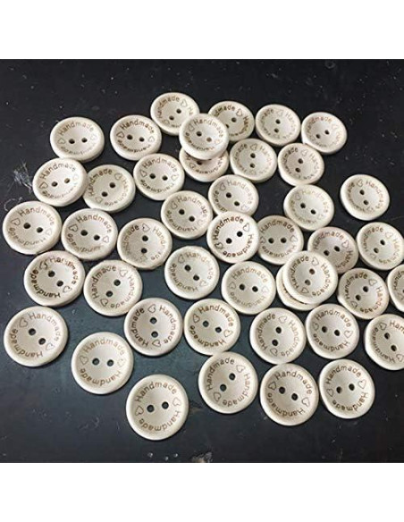100 Botones de Madera HENGKE 20mm para Manualidades DIY 100 Botones de Madera HENGKE 20mm para Manualidades DIY