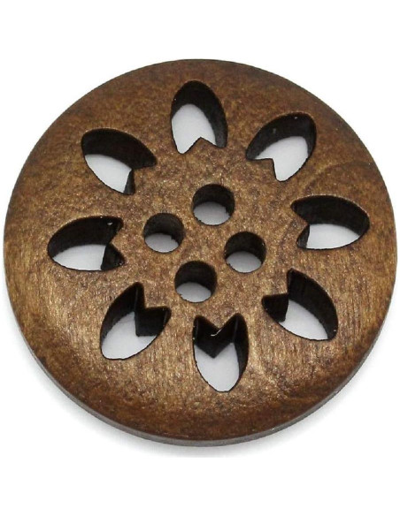 20 Botones de Madera Copo de Nieve HugeStore 25mm para Costura 20 Botones de Madera Copo de Nieve HugeStore 25mm para Costura