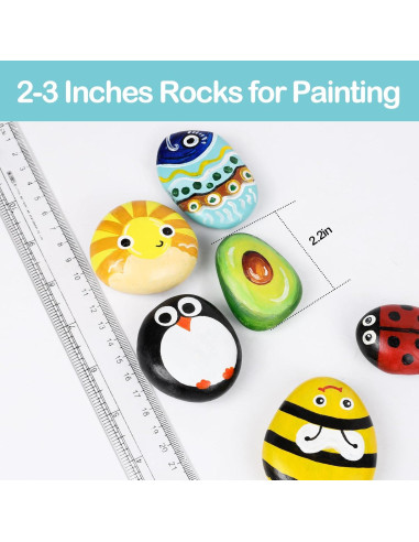 Simetufy 60 Rocas Naturales para Pintar 5-8 cm DIY Manualidades