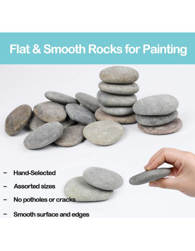 Simetufy 60 Rocas Naturales para Pintar 5-8 cm DIY Manualidades