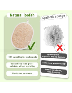Esponjas Exfoliantes de Lufa Natural Herbvian - Paquete de 2 2