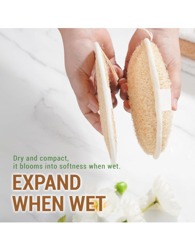 Esponjas Exfoliantes de Lufa Natural Herbvian - Paquete de 2