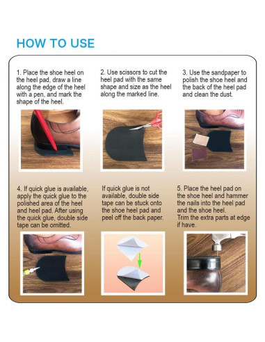 Almohadillas para Tacones Unikstep - Kit de Reparación Antideslizante