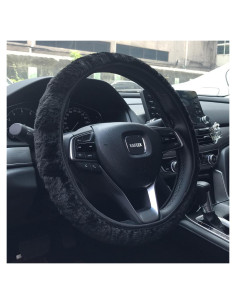 Funda de Volante KAFEEK Microfibra Antideslizante 38 cm Negra