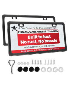Paquete de 2 Marcos de Placas de Matrícula Negros Discount Parts