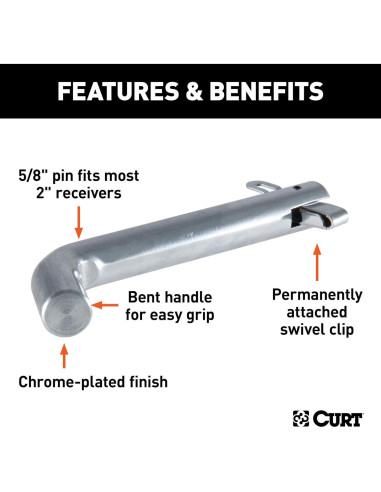 Pasador de Remolque Giratorio CURT 21551 1.59 cm Zinc