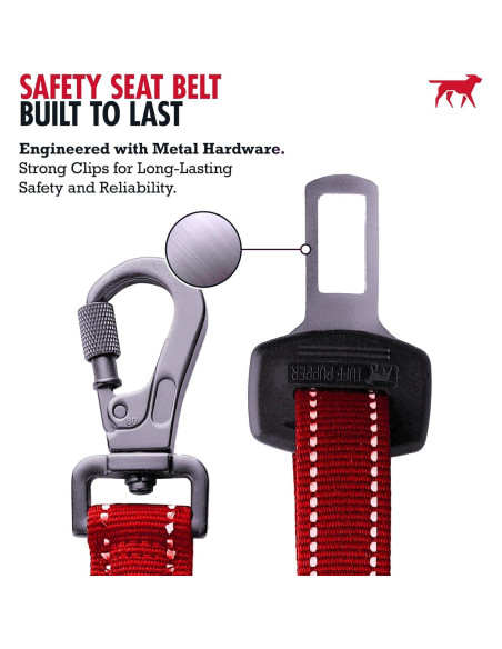 Cinturón de Seguridad para Perros Tuff Pupper Rojo Ajustable Cinturón de Seguridad para Perros Tuff Pupper Rojo Ajustable