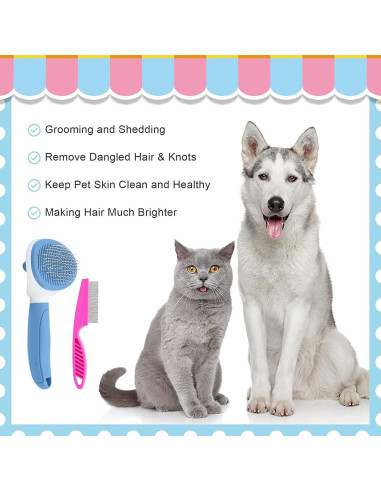 Cepillo Slicker Autolimpiante KALAMANDA para Gatos Azul