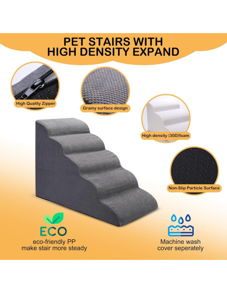Escaleras para Perros CiWiVOKi 5 Niveles Antideslizantes 61 cm Escaleras para Perros CiWiVOKi 5 Niveles Antideslizantes 61 cm
