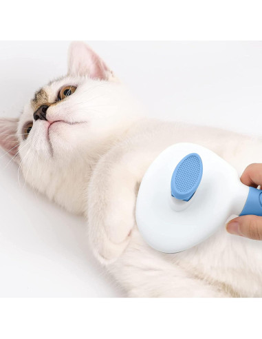 Cepillo Slicker Autolimpiante KALAMANDA para Gatos Azul
