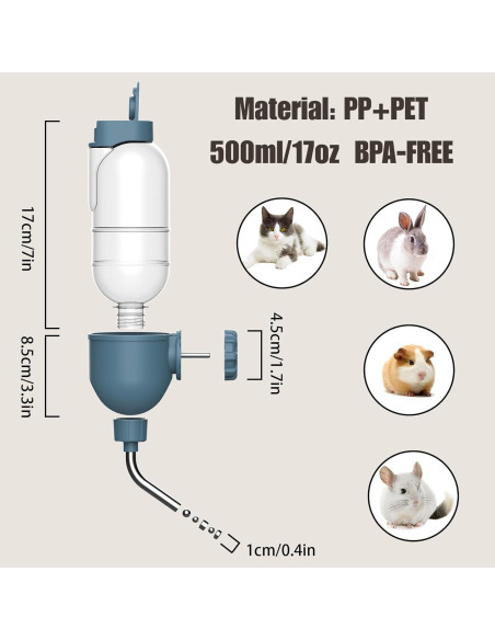 Botella de Agua para Mascotas TOKAYIFE 502.5ml Azul Botella de Agua para Mascotas TOKAYIFE 502.5ml Azul