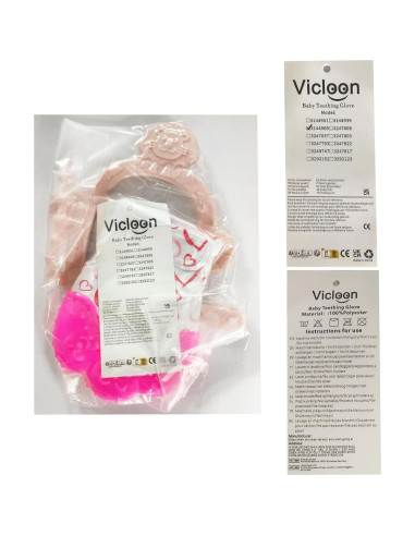 Mitones de Silicona Vicloon para Dentición 2 Piezas Rosa