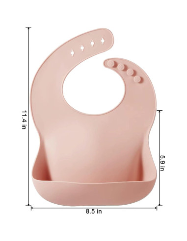 Baberos de Silicona PandaEar para Bebés - 2 Pack Rosa Tostado