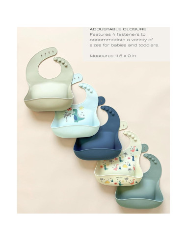 Baberos de Silicona Hippypotamus - Impermeables para Bebés 29.2x22.9cm