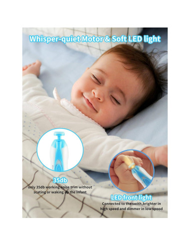 Cortador de Uñas Eléctrico Bolvlv 6 en 1 con Luz LED
