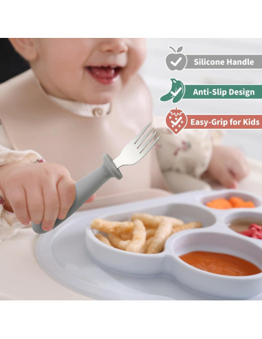 Set de Utensilios para Niños DRKIO 6 Piezas Acero Inoxidable