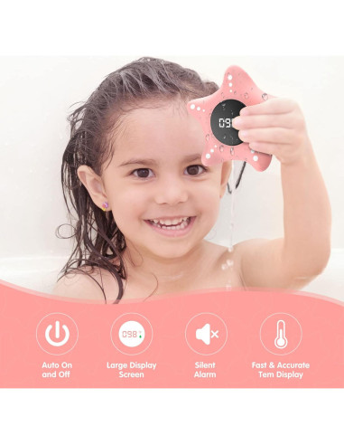 Termómetro de Baño Flotante Ledfaah Rosa para Bebés