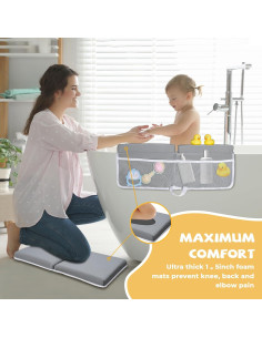 Juego de Almohadillas para Rodillas y Codos de Baño Bebé Gris 2