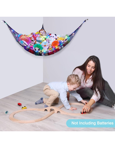 Hamaca Organizador de Juguetes Castillo de Unicornio con Luz LED Hamaca Organizador de Juguetes Castillo de Unicornio con Luz LED