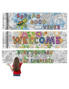 Pósteres Gigantes para Colorear Janlaugh - 3 Pack 30x300 cm