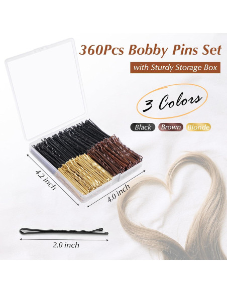 Pinzas para Cabello 360 Pcs DF - 5.08 cm, 3 Colores Pinzas para Cabello 360 Pcs DF - 5.08 cm, 3 Colores