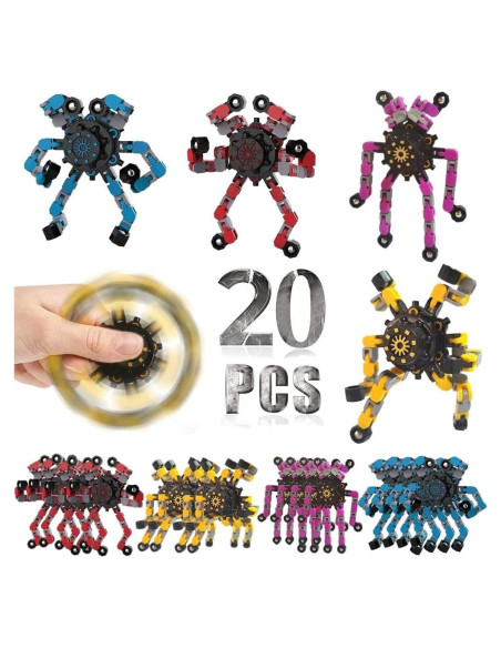 20 Piezas Juguetes Spinners Antiestrés DUBANJOWE Robot Transformable 20 Piezas Juguetes Spinners Antiestrés DUBANJOWE Robot Transformable