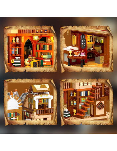 Set de Construcción Biblioteca Medieval JMBricklayer 30127 con LED