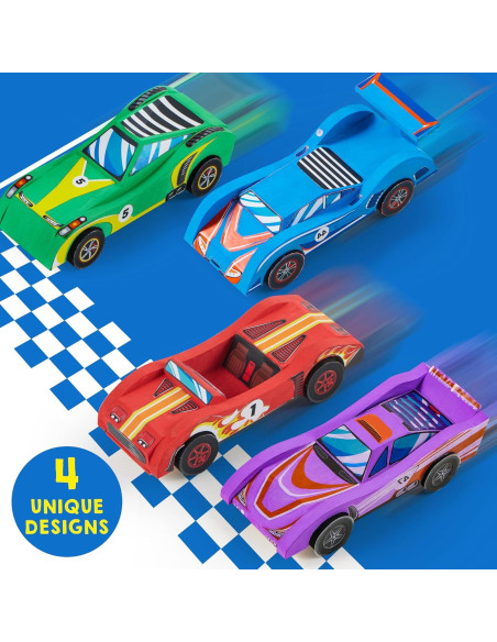 Klever Kits - Kit de Manualidades de Autos de Carreras de Madera Klever Kits - Kit de Manualidades de Autos de Carreras de Madera
