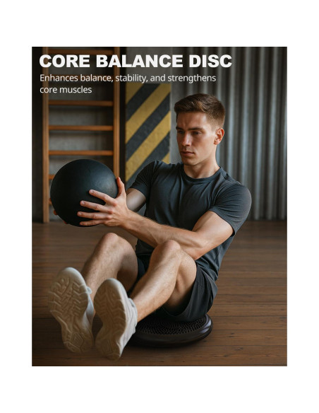 Cojín Inestable Trideer 34cm Negro con Bomba Inflación Cojín Inestable Trideer 34cm Negro con Bomba Inflación